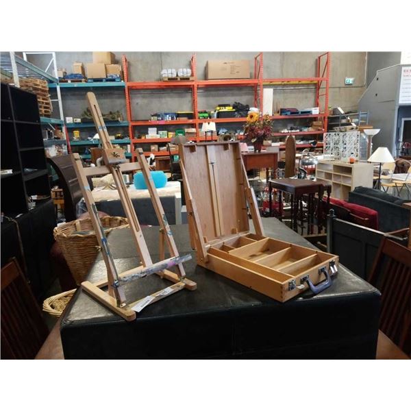 2 FOLDING ART EASELS