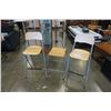 Image 1 : 3 MAPLE STOOLS - 2 ARE FOLDING