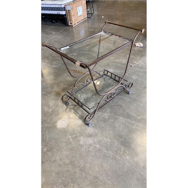 METAL 2 TIER GLASS CART