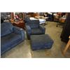 Image 3 : Black 3 seater sofa and chair set with ottoman
