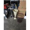 Image 1 : Umbrella stand, decorative metal bin and companion set