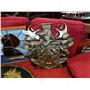 Image 2 : METAL COAT OF ARMS, UPPER CANADA BREWING COMPANY SIGN AND LEADED GLASS SAIL BOAT PANEL