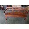 Image 2 : SOLID MAHOGANY REPRODUCTION CARVED BENCH WITH DECORATIVE METAL ACCENTS