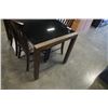 Image 2 : MODERN GLASSTOP DINING TABLE WITH JACKNIFE LEAF AND 4 CHAIRS