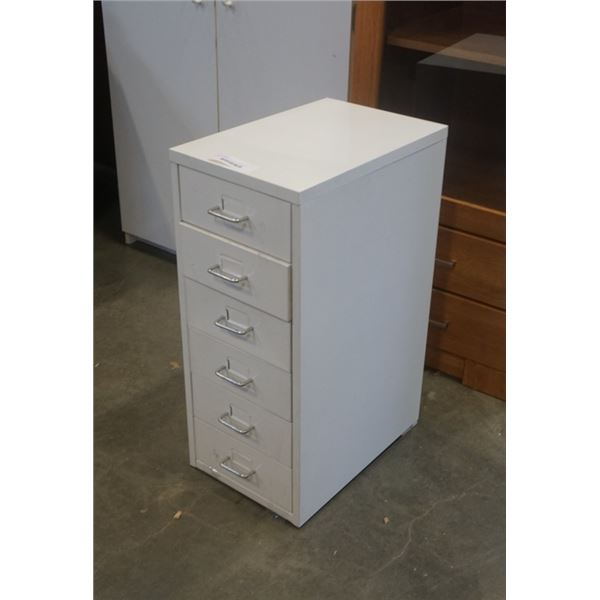 WHITE METAL 6 DRAWER ORGANIZER