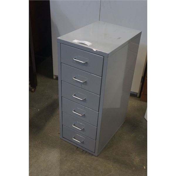 GREY METAL 6 DRAWER ORGANIZER