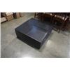 Image 3 : BLACK LEATHER LOOK OTTOMAN WITH DRAWERS - APX 40 X 40 INCHES