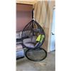 Image 2 : BRAND NEW MODERN RATTAN OUTDOOR TEAR DROP HANGING EGG CHAIR RETAIL $949 W/ GREY CUSHIONS - UV AND WA
