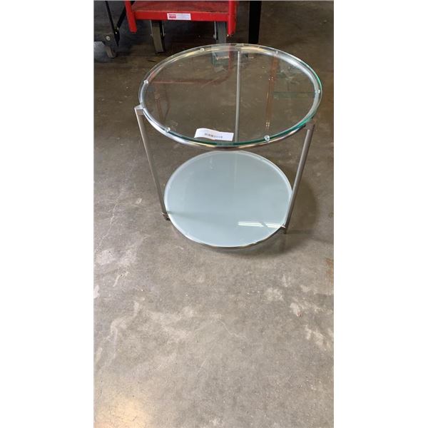 ROUND GLASS 2 TIER ENDTABLE