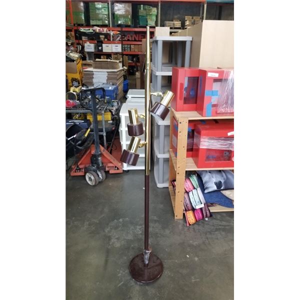 VINTAGE BRASS AND METAL FLOOR LAMP