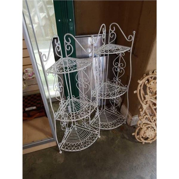 2 decorative metal corner shelves 38 inch
