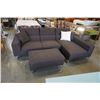 Image 1 : SANDY FURNITURE BROWN UPHOLSTERED SECTIONAL SOFA WITH OTTOMAN