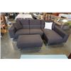 Image 2 : SANDY FURNITURE BROWN UPHOLSTERED SECTIONAL SOFA WITH OTTOMAN