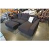 Image 3 : SANDY FURNITURE BROWN UPHOLSTERED SECTIONAL SOFA WITH OTTOMAN