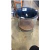Image 1 : ROUND GLASSTOP METAL AND WICKER ENDTABLE