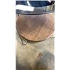 Image 2 : ROUND GLASSTOP METAL AND WICKER ENDTABLE
