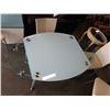Image 10 : GLASSTOP DINING TABLE WITH SWIVEL OUT LEAFS AND 4 LEATHER CHAIRS RETAIL $1899