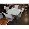 Image 3 : GLASSTOP DINING TABLE WITH SWIVEL OUT LEAFS AND 4 LEATHER CHAIRS RETAIL $1899