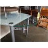 Image 8 : GLASSTOP DINING TABLE WITH SWIVEL OUT LEAFS AND 4 LEATHER CHAIRS RETAIL $1899