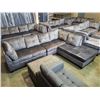 Image 7 : BRAND NEW 4 PIECE GREY FABRIC SECTIONAL SOFA W/ REVERSIBLE CHAISE AND STORAGE OTTOMAN - RETAIL $1999