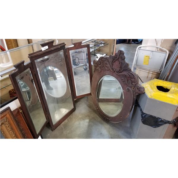 2 ANTIQUE FRAMED DRESSER MIRRORS