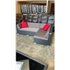 Image 2 : BRAND NEW PREMIUM SMALL L OUTDOOR SECTIONAL RETAIL $1549 W/ DARK GREY CUSHIONS AND 2 ACCENT PILLOWS