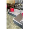 Image 4 : BRAND NEW PREMIUM SMALL L OUTDOOR SECTIONAL RETAIL $1549 W/ DARK GREY CUSHIONS AND 2 ACCENT PILLOWS