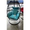 Image 3 : BRAND NEW BLUE SINGLE HANGING EGG CHAIR - RETAIL $949 W/ NECK PILLOW, FOLDABLE FRAME, POWDER COATED 