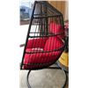 Image 3 : BRAND NEW RED SINGLE HANGING EGG CHAIR - RETAIL $949 W/ NECK PILLOW, FOLDABLE FRAME, POWDER COATED S