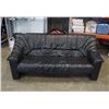 Image 1 : 3 SEATER BLACK LEATHER SOFA
