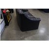 Image 6 : 3 SEATER BLACK LEATHER SOFA