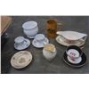 Image 2 : BOX OF CHINA, COLLECTABLES, COLLECTOR PLATES, WOOD CARVING