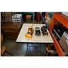 Image 1 : TIN POLICE CAR, CAT ESCAVATOR BULLDOZER AND OLD CAR ELECTRIC TOY