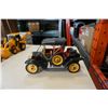 Image 3 : TIN POLICE CAR, CAT ESCAVATOR BULLDOZER AND OLD CAR ELECTRIC TOY
