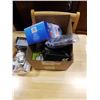 Image 2 : BOX OF ELECTRONICS, OTT 4K TV BOX, BOG GLOVES, AND SPEAKERS