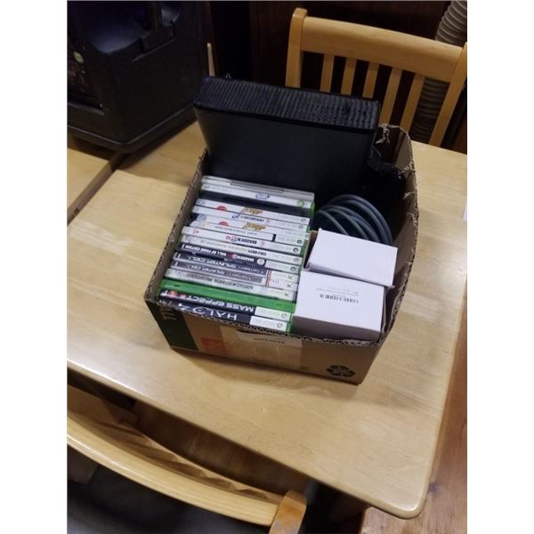 XBOX 360 CONSOLE WITH GAMES AND KINECT