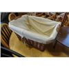Image 3 : WICKER BASKET, VINTAGE STOOL AND SMALL STAND