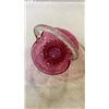 Image 3 : 2 PIECES OF CRANBERRY GLASS - VASE AND BASKET