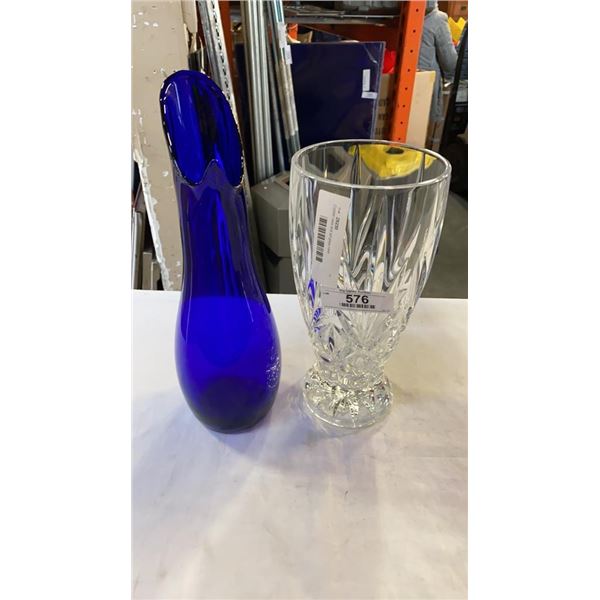 Crystal vase and art glass vase