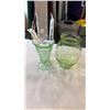 Image 1 : 2 URANIUM GLASS VASES 7 1/2 AND 8 INCHES TALL