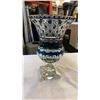 Image 2 : Heavily cut colored crystal vase
