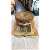 Image 1 : Kennedy asassination papers and woven basket with lid