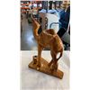 Image 2 : FLOUR JUG WITH CORK, ENAMEL MEASURING CUP AND WOOD CAMEL FIGURE