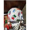 Image 4 : TRAY OF TOY CARS, ANTIQUE KIDS ROLLER SKATES AND SOCCER BALL