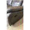 Image 8 : BRAND NEW GREY LEATHER RECLINING LOVE SEAT - RETAIL $699