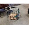 Image 7 : Decorative metal and wicker sleigh with basket
