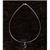 Image 2 : Cushion Cut Simulated Blue Sapphire Earrings & Pendant