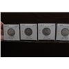 Image 1 : Canada Twenty-five Cent Coins (4) - 1957, 1965, 1965, 1968; Silver