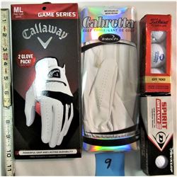 2 new golf gloves (Left hand) 6 new golf balls