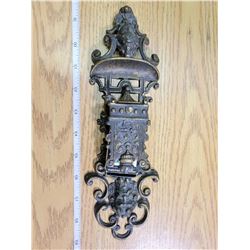 Antique brass Victorian fire goal matchbox holder - excellent condition